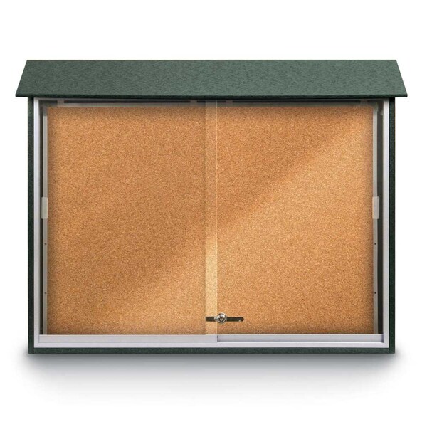 United Visual Products Outdoor Enclosed Combo Board, 72"x36", Bronze Frame/Black & Cloud UVCB7236ODBZ-BLACK-CLOUD - main